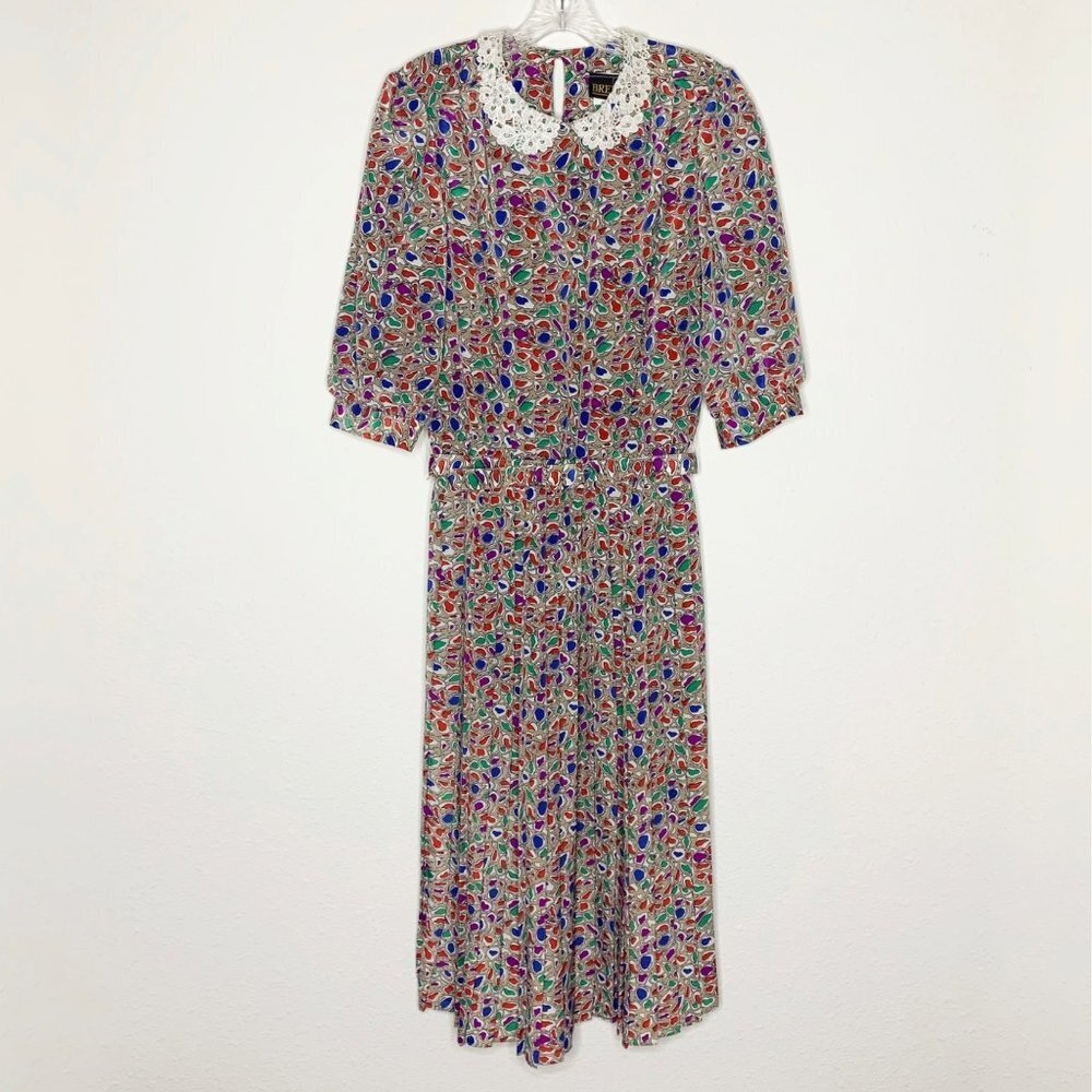 Vintage 80’s Breli Colorful Pleated Dress